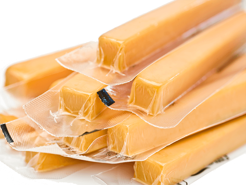 Individually packaged cheese sticks